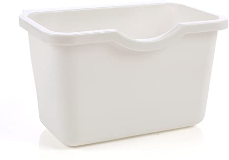 lRICE-home Multifunction Kitchen Cabinet Door Plastic Basket Hanging Trash Can Waste Bin Garbage Bowl Box - White