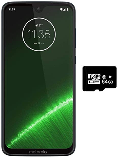 Motorola Moto G7  Plus (64GB   64GB SD Bundle) NFC, Dual SIM 6.2" 4G LTE (GSM Only) Factory Unlocked - US & Global 4G LTE International Model XT1965-2 (Deep Indigo)