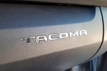 Toyota Tacoma 2016 Mirror Chrome Glove Box Letters Inserts