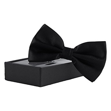 JINIU Men Solid Tuxedo Formal Adjustable Length Stylish Designer Bow Ties Boxed