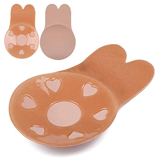 Women's Strapless Breast Lift Nipplecovers Adhesive Rabbit Ear Invisible Backless Bra