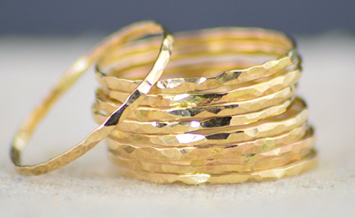 Super Thin 14k Gold Filled Stackable Rings (sold per ring)