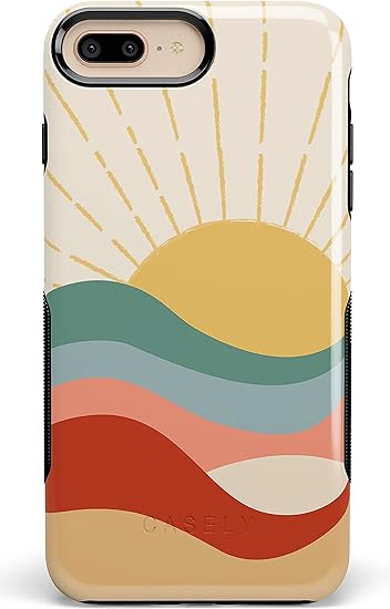 Casely iPhone 8 Plus Phone Case | Here Comes The Sun | Cute Colorblock Sunset Case