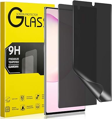 Maxwolf Galaxy Note 10 Plus Privacy Screen Protector, [Anti-Spy] [Case Friendly] [Full Coverage] [Support in-Screen Unlock] Premium Flexible Film TPU Screen Protector for Samsung Note10  [2-Pack]