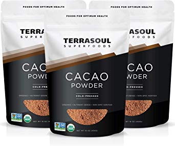Terrasoul Superfoods Organic Cacao Powder, 3 Lbs (3 Pack) - Raw | Rich in Magnesium | Silky Smooth | Rich Chocolate Flavor