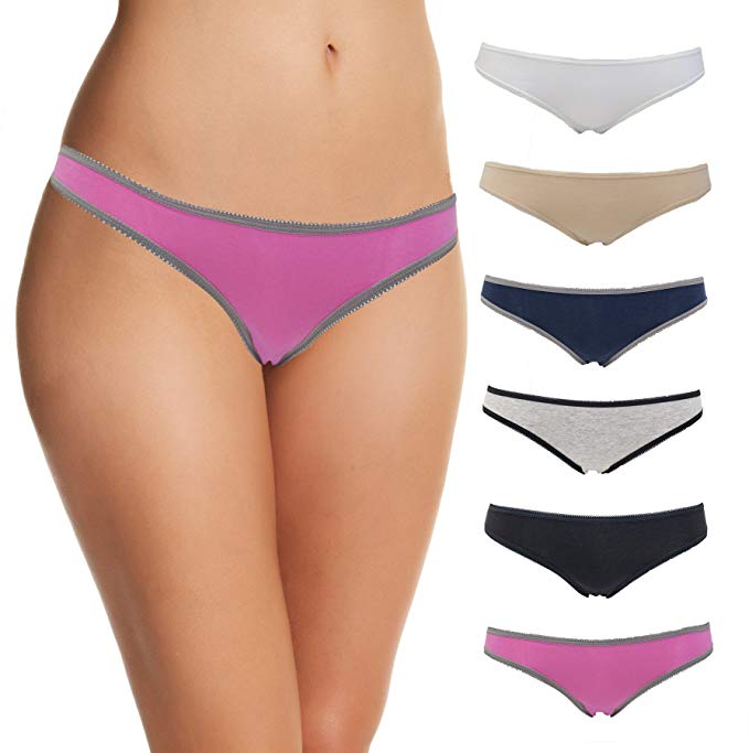 Panties for Women Pack, 6 Cotton Womens Bikini Underwear for Ladies, Thin Lace