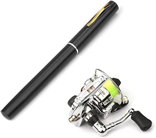 Lixada Pen Fishing Rod Reel Combo Set Premium Mini Pocket Collapsible Fishing Pole Kit Telescopic Fishing Rod   Spinning Reel Combo Kit