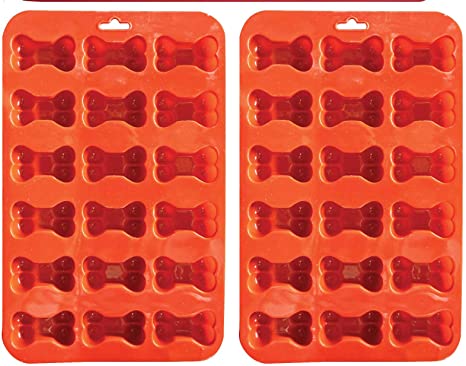 2 Pack Value Silicone Molds Pet Mini Treat Bones, Animal Bones for Homemade Dog & Cat Treats, Baking Chocolate Candy, Oven Microwave Freezer Safe (Mini Bone (2 Pack))