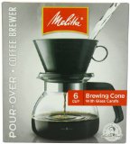 Melitta Coffee Maker 6 Cup Pour-Over Brewer with Glass Carafe 1-Count