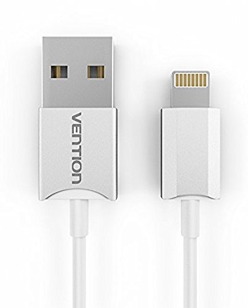 Vention Lightning to USB Cable, Genuine Apple iPhone Charger / High Speed USB Charger, Sync & Data Transfer for iPhone 7 Plus 6S Plus 6 Plus SE 5S 5C 5, iPad 2 3 4 Mini, iPad Pro Air 2, iPod and more Apple Devices - 3.3ft / 1m (White)