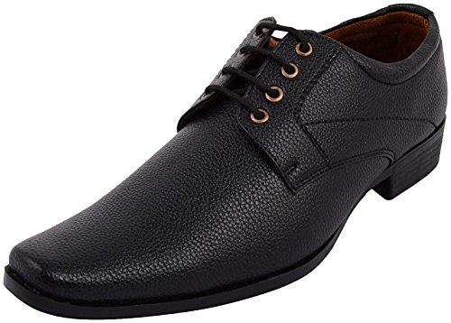 Trane Shoe Mens Black Faux014 leather Lace- Up Office wear Party wear new look Formal shoes