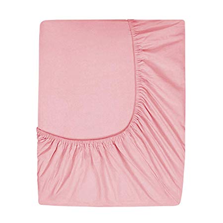 Prime Deep Pocket Fitted Sheet - Brushed Velvety Microfiber - Breathable, Extra Soft and Comfortable - Winkle, Fade, Stain Resistant (Salmon, Queen)