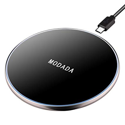 Wireless Charger,Modada Qi Fast Wireless Charging Pad 10W for Samsung Galaxy S6Edge /S7/S7Edge /S8/S8 /S9/S9 ,7.5W Fast Charge for iPhone X/8/8Plus and 5W Standard Wireless Charge for All Qi Enable