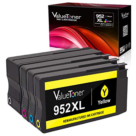 Valuetoner 952XL Ink Cartridges (4 Pack) Remanufactured for HP 952 952 XL for HP OfficeJet Pro 8710 8720 7720 8730 7740 8216 8210 8716 8715 8725 Printer (1 Black, 1 Cyan, 1 Magenta, 1 Yellow)