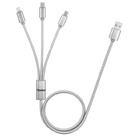 USB Type C Cable, Vastar 3.3Ft Premium Quality 3 in 1 Multiple USB Charging Cable with 8 Pin Lighting / Micro USB / Type C for iPhone 6s, 6, 6 Plus, 5 / 5S / 5C, Galaxy S2, 3, 4, Nexus 6P, 5X and more