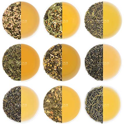 VAHDAM, Green Tea Sampler - 10 TEAS, 50 Servings | 100% Natural Ingredients | Detox Tea & Weight Loss | Brew Hot or Iced | Green Tea Loose Leaf | Tea Variety Pack & Best Selling Gift Set