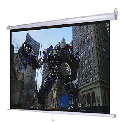 Giantex 120" 4:3 Manual Pull Down Auto-lock Projector Projection Screen 96"x72" White