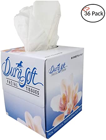 Tiger Chef Facial Tissues - 85 Tissues Per Cube Box - 36 Tissue Boxes - 2-Ply