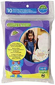 Neat Solutions Potty Topper Disposable Toilet Seat Cover with Adhesive Strips for On-The-Go Protection, 40 Count