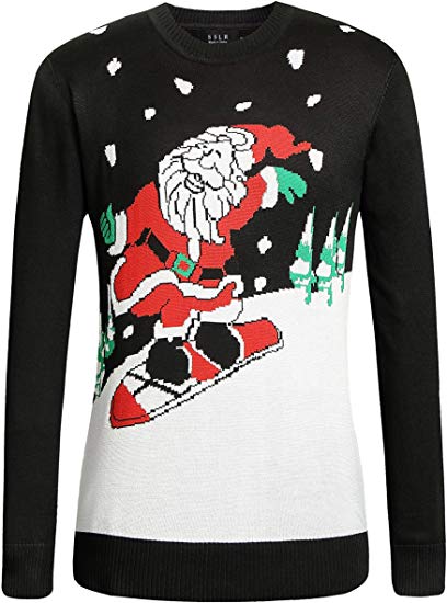SSLR Men's Crew Neck Pullover Ugly Christmas Sweater