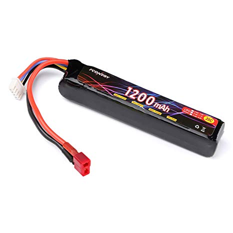Fconegy 3S 11.1V 1200mAh 20C Lipo Battery Pack with Deans Plug for RC Gun, RC Hobby