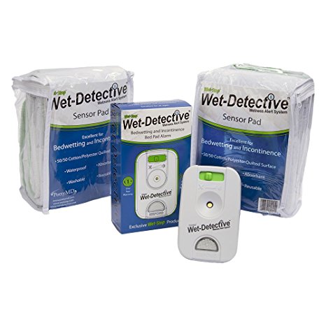 Wet Detective Incontinence & Bedwetting Pad Alarm System with Two Sensor Pads