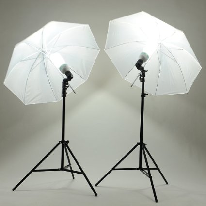 Amzdeal® Studio Photography Continuous Lighting Kit 2 X 135W Flash Light Set with Backdrops Umbrellas