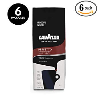 Lavazza Perfetto Ground Coffee Blend, Dark Roast, 12-Ounce Bags (Pack of 6)