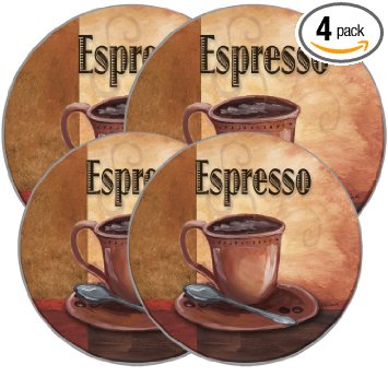 RANGE KLEEN 5068 La Caffee Espresso Round Burner Kovers (4 Pack), White