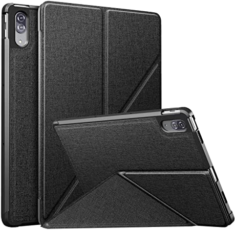 MoKo Case Compatible with Lenovo Tab P11 Pro 11.5" 2020, Origami Standing Shell Case with Multi Angle Magnetic TPU Back Cover Fit Lenovo Tab P11 Pro 11.5-Inch 2020 Model (TB-J706F/J706L), Black