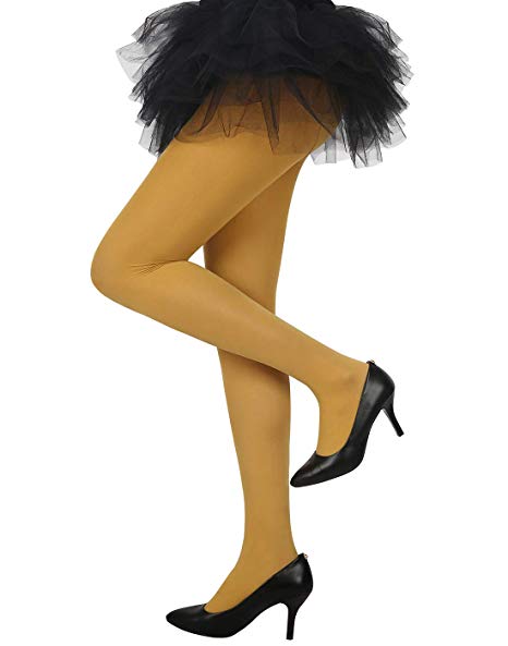 HDE Women's Solid Color Stockings Opaque Microfiber Footed Tights