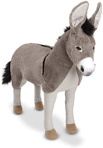 Melissa & Doug Lifelike Plush Donkey Giant Standing Stuffed Animal (2.5 Feet Tall, Great Gift for Girls and Boys - Best for 3, 4, 5 Year Olds and Up)