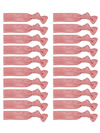 Cyndibands Bulk Hair Ties (Many Colors Available) Knotted Elastic Ponytail Holders Solids and Prints - 25 Count (Pink Dusty Rose)