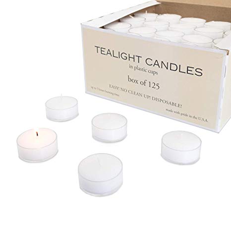 Royal Imports Clear Acrylic Tea-Light Candles Wedding, Holiday & Home Decoration, 5 Hours Burn Time (Set of 125)