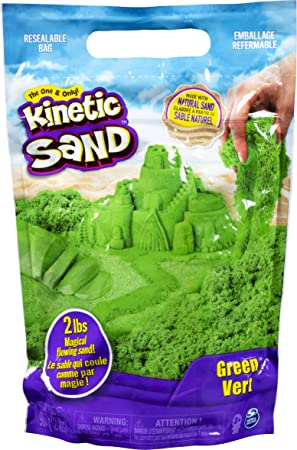 Kinetic Sand The Original Moldable Sensory Play Sand, Green, 2 Pounds