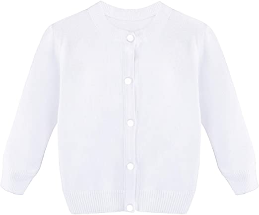 Lilax Little Girls' Knit Uniform Cardigan Long Sleeve Sweater
