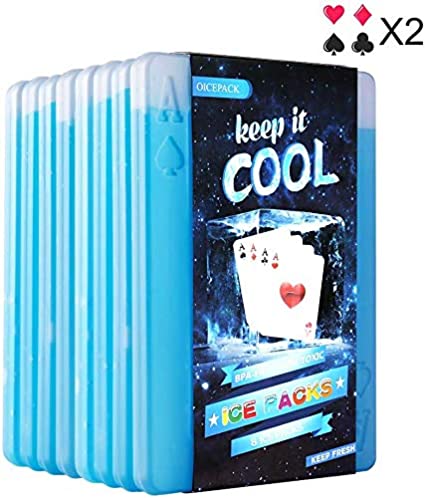 OICEPACK Ice Packs for Lunch Box - Reusable Freeze Boards for Lunch Bags - Slim Long Lasting Freezer Ice Blocks for Cool Food Drinks School/Office/Jobsite/Picnics/Camping/Beach All Ages Us
