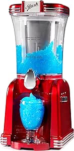 Nostalgia Frozen Drink Maker and Margarita Machine for Home - 32-Ounce Slushy Maker with Stainless Steel Flow Spout - Easy to Clean and Double Insulated - Retro Red