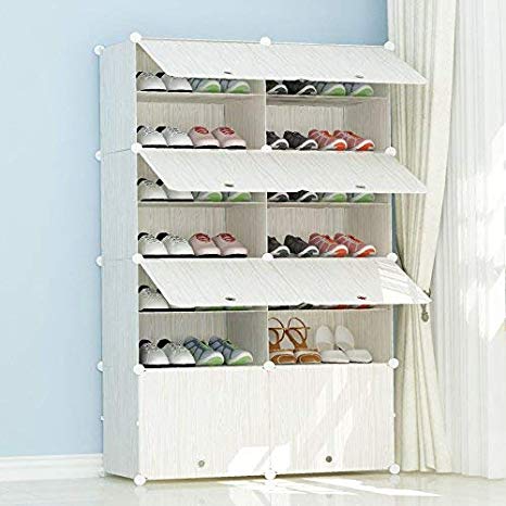 JOISCOPE Portable Shoe Storage Organzier Tower, Modular Shoe Cabinet for Space Saving, Shoe Racks Ideal for Shoes, Boots, Slippers，2/7