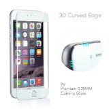 TOPVISION8482 iPhone 66S Glass Screen Protector No-gap Protection by 3D Curved Edge Design 3D Touch Compatible-Tempered 035MM Corning Glass FingerprintShatterScratch-proof White