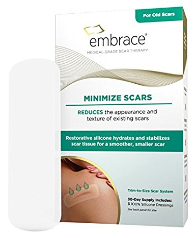 Embrace Minimize Silicone Scar Sheets For Old Scar Treatment, Cut-to-Size (4.7"), 3 ct., 30 Day Supply
