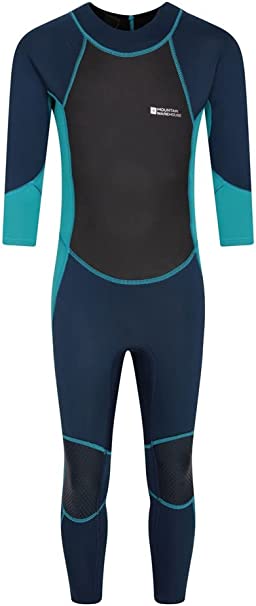 Mountain Warehouse Kids Full Wetsuit - 2.5mm Thickness, UPF50  Sun Protection, Neoprene Children's Wetsuit, Flat Seams & Easy Glide Zip Swimming Summer Wetsuit