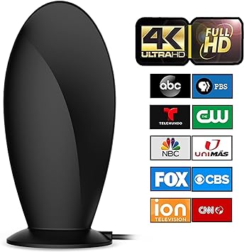 Antier Indoor Digital TV Antenna – for Smart and Older TVs, 8K 4K Full HD Compatible, 400  Miles Range Smart Antenna with Advanced Amplifier Signal Booster & 10ft Coaxial Cable [2023 Upgrade]