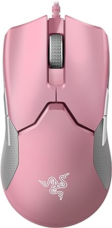 Razer Viper Ultralight Ambidextrous Wired Gaming Mouse: 2nd Gen Razer Optical Mouse Switches - 16K DPI Optical Sensor - Chroma RGB Lighting - 8 Programmable Buttons - Drag-Free Cord - Quartz Pink