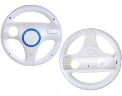 Golden Bell Mario Kart Racing Wheel For Nintendo Wii 2 Packs - White