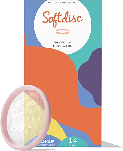 Softdisc Menstrual Discs | Disposable Period Discs | Tampon, Pad, and Cup Alternative | Capacity of 3 Super Tampons | 14 Count (US Version)