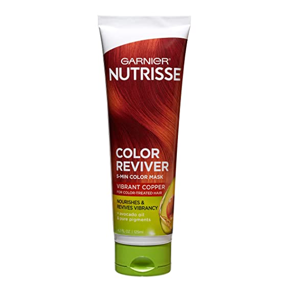 Garnier Nutrisse 5 Minute Nourishing Color Hair Mask with Triple Oils Delivers Day 1 Color Results, for Color Treated Hair, Vibrant Copper, 4.2 fl. oz.