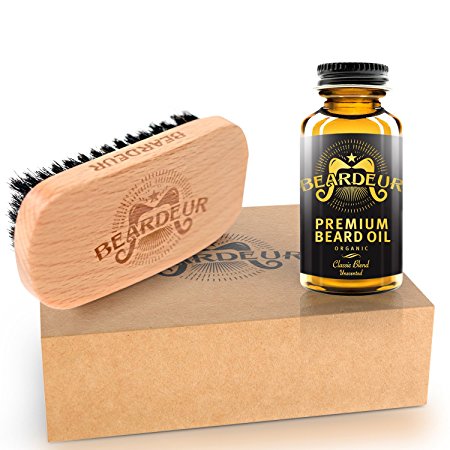 Beard Brush, Best Natural Wooden Hair Brush For Men, 100% Firm Black Wild Boar Bristle, Use with Balm & Beard Oil to Style & Groom, Premium Military Style Palm Brush for Beard Care, Barbers Tool