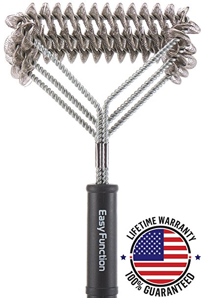 Latest BBQ Grill Brush - Safe and Effective Grill Cleaner and Scraper - Best for Gas, Propane, Electric, Infrared, Stainless Steel, Iron and Porcelain Barbecue Grates