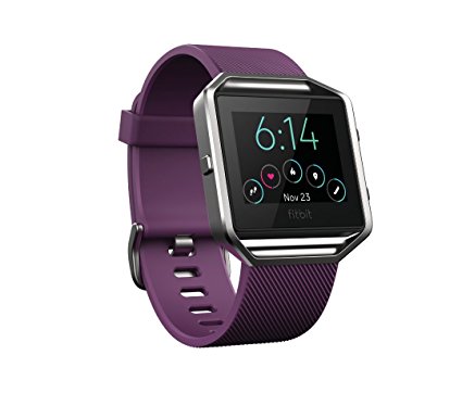 Fitbit Blaze Fitness Watch, Silver Small, Plum